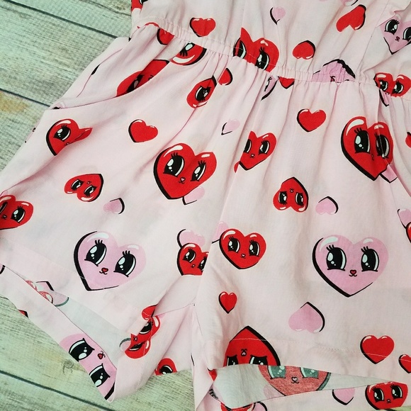 H & M Girls Romper with Hearts - Picture 3 of 5